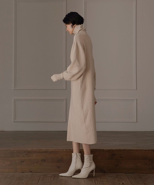 MIELI INVARIANT（ミエリインヴァリアント）の「Turtle Eco Knit Onepiece（ワンピース・レディース・アイボリー/グレー系その他/ブラック・FREE）」の15枚目の写真
