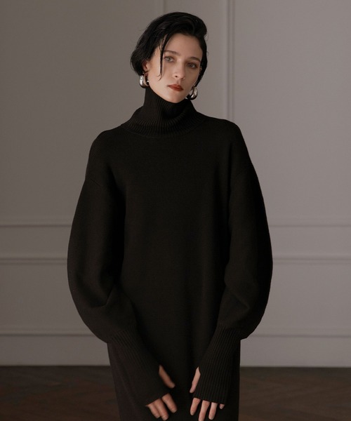 MIELI INVARIANT（ミエリインヴァリアント）の「Turtle Eco Knit Onepiece（ワンピース・レディース・アイボリー/グレー系その他/ブラック・FREE）」の18枚目の写真