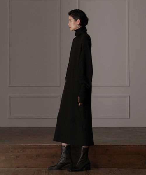 MIELI INVARIANT（ミエリインヴァリアント）の「Turtle Eco Knit Onepiece（ワンピース・レディース・アイボリー/グレー系その他/ブラック・FREE）」の20枚目の写真