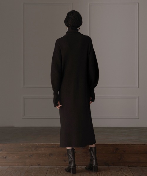 MIELI INVARIANT（ミエリインヴァリアント）の「Turtle Eco Knit Onepiece（ワンピース・レディース・アイボリー/グレー系その他/ブラック・FREE）」の21枚目の写真