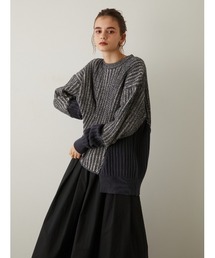 【LA PEAU DE GEM】プレーティングリブニット