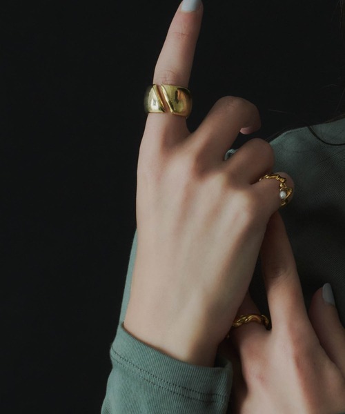 【セール】【金属アレルギー対応】Soil volume ring （ボリュームリング）/ニッケルフリーメッキ（リング）｜loni（ロニ）