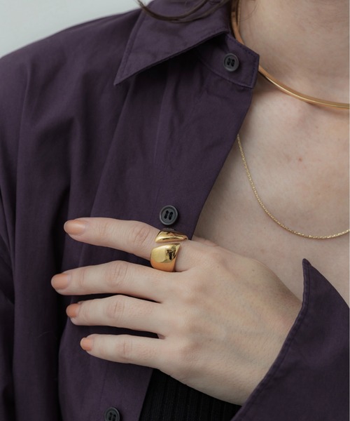 【セール】【金属アレルギー対応】Soil volume ring （ボリュームリング）/ニッケルフリーメッキ（リング）｜loni（ロニ）