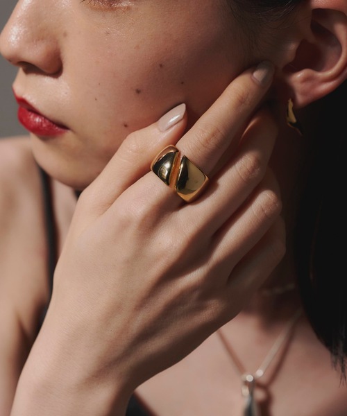【セール】【金属アレルギー対応】Soil volume ring （ボリュームリング）/ニッケルフリーメッキ（リング）｜loni（ロニ）