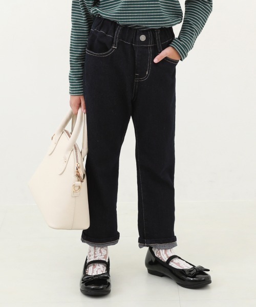 devirock（デビロック）の「楽デニム ストレートパンツ（デニムパンツ・キッズ・ブルー系その他/ネイビー/サックスブルー/ワンウォッシュ・100cm/110cm/120cm/130cm/140cm/150cm/160cm）」の4枚目の写真