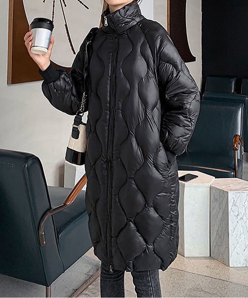 RUUX(ルーフ)の「あったか 中綿 ロングコート(ダウンジャケット/コート・レディース・ブラック・L/XL/M)」の3枚目の写真