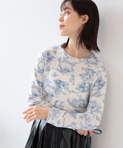 Ray BEAMS（レイビームス）の「Ray BEAMS / トワルド ジュイ プリント クルーネック Tシャツ（Tシャツ/カットソー・レディース・ケリー/ロイヤルブルー・ONE SIZE）」の8枚目の写真