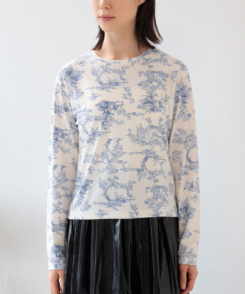 Ray BEAMS（レイビームス）の「Ray BEAMS / トワルド ジュイ プリント クルーネック Tシャツ（Tシャツ/カットソー・レディース・ケリー/ロイヤルブルー・ONE SIZE）」の19枚目の写真