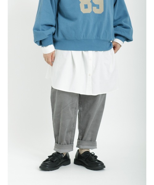 Samansa Mos2(サマンサ モスモス)の「太コーデュロイテーパードパンツ(その他パンツ・レディース・オフホワイト/グレー/ベージュ/オレンジ/グリーン・フリ-)」の3枚目の写真