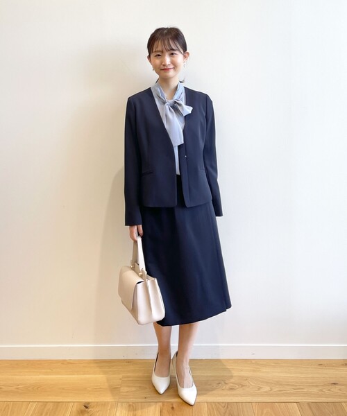 index（インデックス）の「◆セットアップ対応 ノーカラージャケット【洗える/UV/イージーケア】（ノーカラージャケット・レディース・ライトグレー/ブルー系5/ネイビー・40/38/42/36）」の12枚目の写真