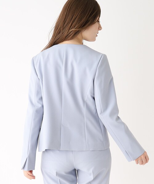 index（インデックス）の「◆セットアップ対応 ノーカラージャケット【洗える/UV/イージーケア】（ノーカラージャケット・レディース・ライトグレー/ブルー系5/ネイビー・40/38/42/36）」の13枚目の写真