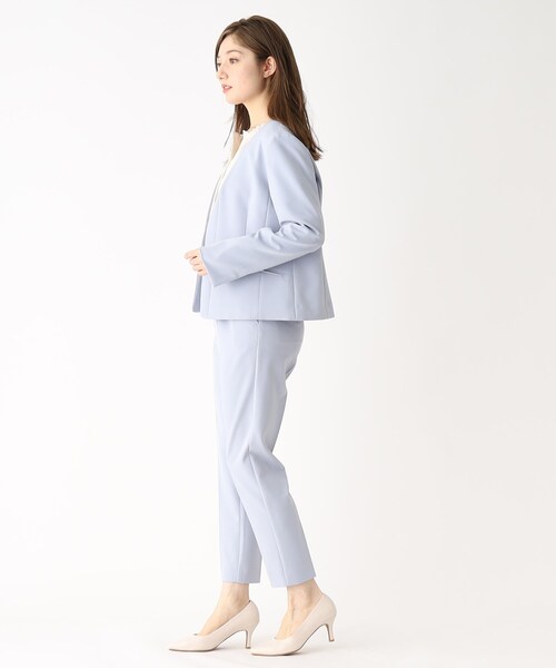 index（インデックス）の「◆セットアップ対応 ノーカラージャケット【洗える/UV/イージーケア】（ノーカラージャケット・レディース・ライトグレー/ブルー系5/ネイビー・40/38/42/36）」の21枚目の写真