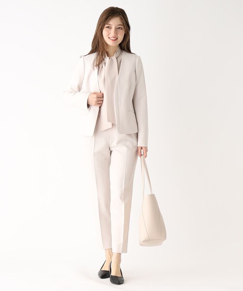 index（インデックス）の「◆セットアップ対応 ノーカラージャケット【洗える/UV/イージーケア】（ノーカラージャケット・レディース・ライトグレー/ブルー系5/ネイビー・40/38/42/36）」の14枚目の写真