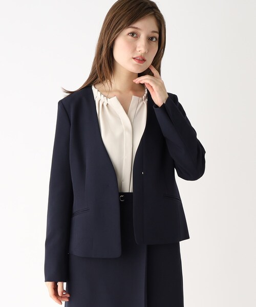 index（インデックス）の「◆セットアップ対応 ノーカラージャケット【洗える/UV/イージーケア】（ノーカラージャケット・レディース・ライトグレー/ブルー系5/ネイビー・40/38/42/36）」の22枚目の写真