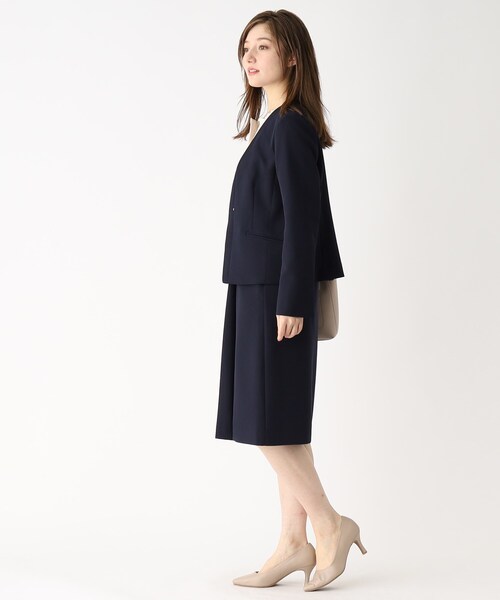 index（インデックス）の「◆セットアップ対応 ノーカラージャケット【洗える/UV/イージーケア】（ノーカラージャケット・レディース・ライトグレー/ブルー系5/ネイビー・40/38/42/36）」の11枚目の写真