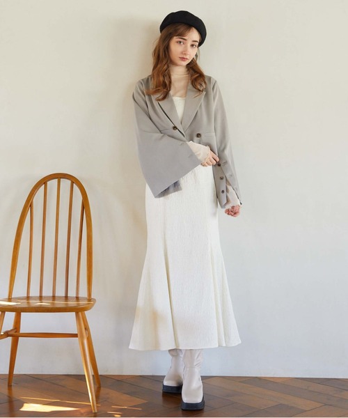 archives（アルシーヴ）の「ショートテーラーダブルジャケット（テーラードジャケット・レディース・アイボリー/グレー/ブラック・MEDIUM）」の5枚目の写真