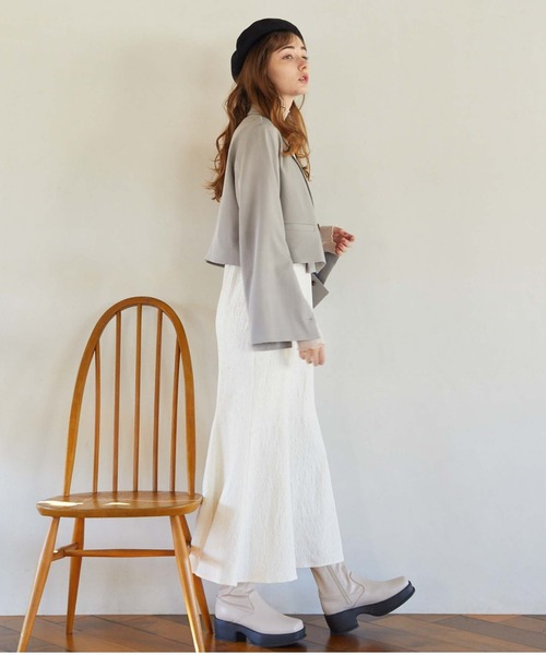 archives（アルシーヴ）の「ショートテーラーダブルジャケット（テーラードジャケット・レディース・アイボリー/グレー/ブラック・MEDIUM）」の7枚目の写真