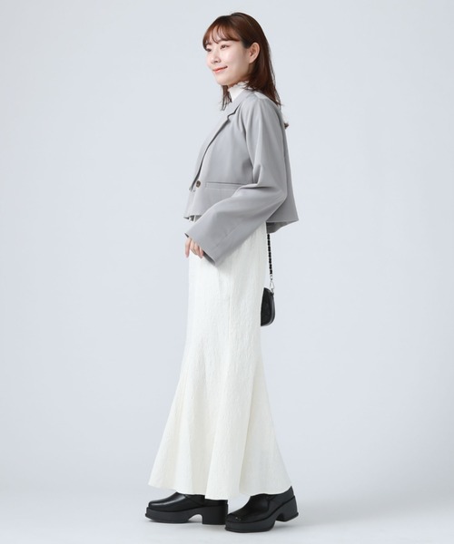 archives（アルシーヴ）の「ショートテーラーダブルジャケット（テーラードジャケット・レディース・アイボリー/グレー/ブラック・MEDIUM）」の12枚目の写真