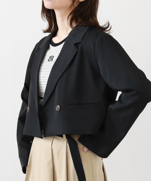 archives（アルシーヴ）の「ショートテーラーダブルジャケット（テーラードジャケット・レディース・アイボリー/グレー/ブラック・MEDIUM）」の19枚目の写真