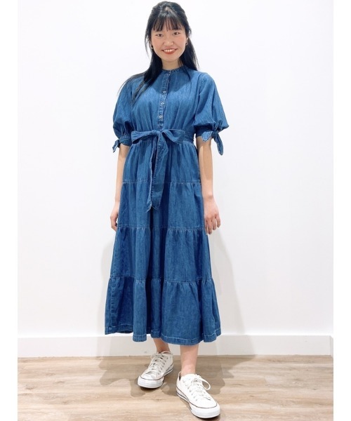 GAP（ギャップ）の「ウォッシュウェル デニム ティアード ミディ