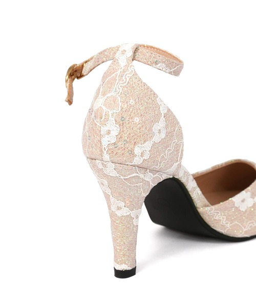 Retica（レティカ）の「[CLOSED] 結婚式パンプス フラワーレース×スパンコールハイヒールパンプス (8.5~9cmヒール)（パンプス・レディース・ベージュ/ブラック・23.5cm/24.5cm/22.5cm/23.0cm/24.0cm/25.0cm/25.5cm）」の12枚目の写真