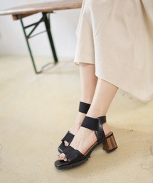 SESTO | 自分の足にフィットする！ゴムフィットチャンキーヒールサンダル(サンダル)