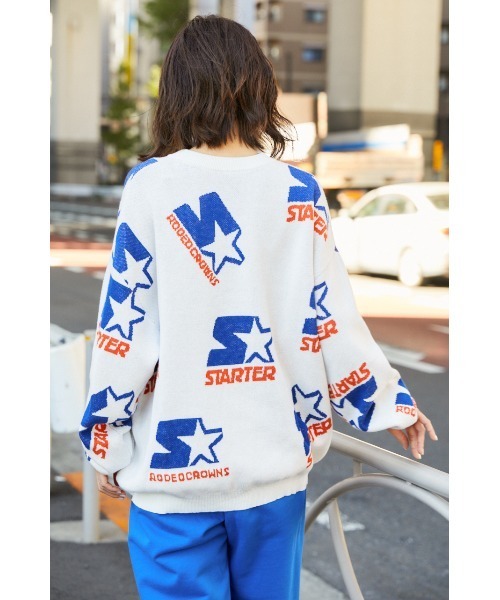 RODEO CROWNS WIDE BOWL(ロデオクラウンズワイドボウル)の「STARTERロゴニットトップス(ニット/セーター・レディース・ホワイト系その他/ブラック系その他/ターコイズブルー・FREE)」の16枚目の写真