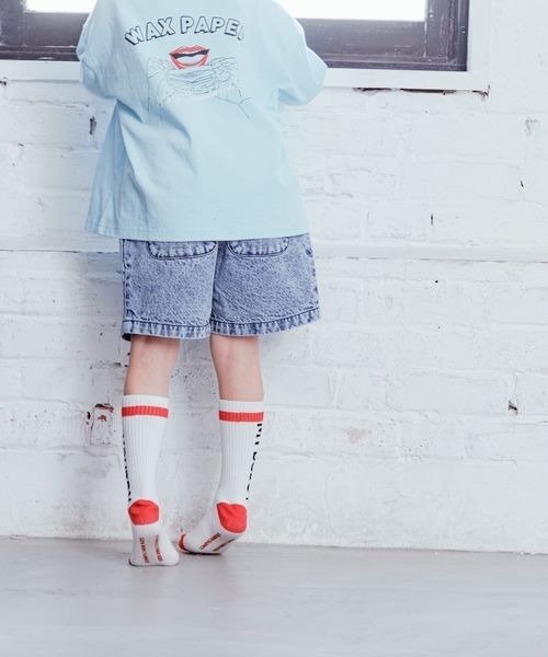 LOWRYS FARM（ローリーズファーム）の「ＣＯＮＥデニムショートパンツ　177885（デニムパンツ・キッズ・ワンウォッシュ/ケミカルウォッシュ・110cm/120cm/130cm/140cm/150cm）」の8枚目の写真