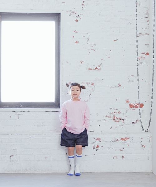 LOWRYS FARM（ローリーズファーム）の「ＣＯＮＥデニムショートパンツ　177885（デニムパンツ・キッズ・ワンウォッシュ/ケミカルウォッシュ・110cm/120cm/130cm/140cm/150cm）」の9枚目の写真