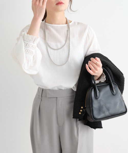 PUAL CE CIN(ピュアルセシン)の「袖口レースブラウス(シャツ/ブラウス・レディース・ブラック/オフホワイト・FREE)」の18枚目の写真