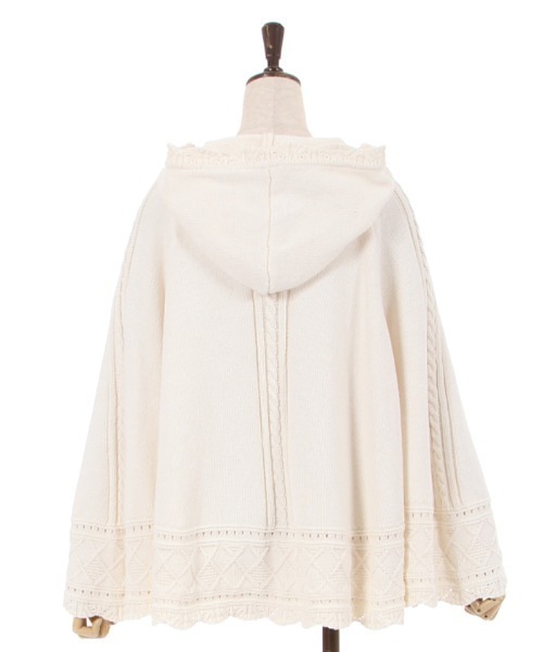 axes femme（アクシーズファム）の「ケーブルニットポンチョ（ポンチョ・レディース・キナリ/ラベンダー/ミント・FREE）」の7枚目の写真