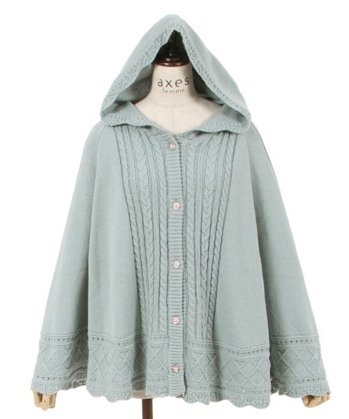 axes femme（アクシーズファム）の「ケーブルニットポンチョ（ポンチョ・レディース・キナリ/ラベンダー/ミント・FREE）」の20枚目の写真