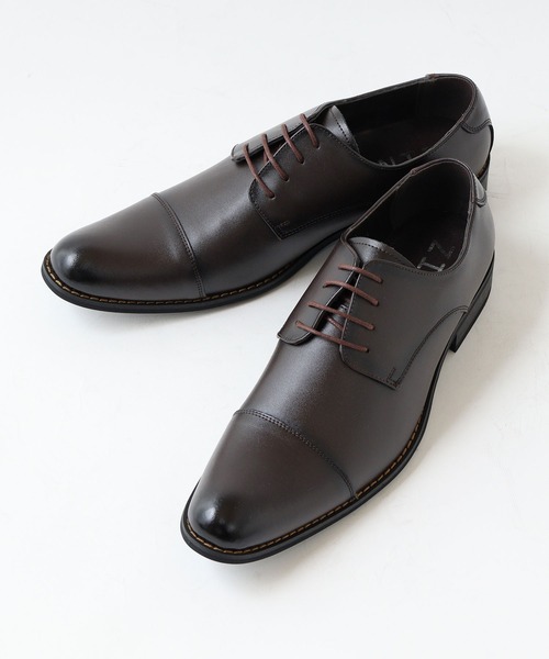 【セール】本革 ビジネスシューズ ストレートチップ プレーントゥ 内羽根（ドレスシューズ）｜ZINC（ジンク）