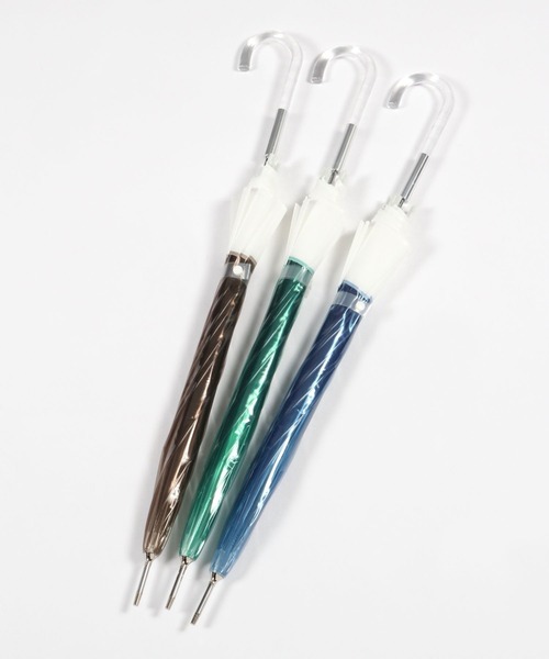 GLOBAL WORK（グローバルワーク）の「バイカラービニ傘/174699（長傘・レディース・ダークブラウン/グリーン/ライトブルー・FREE）」の4枚目の写真