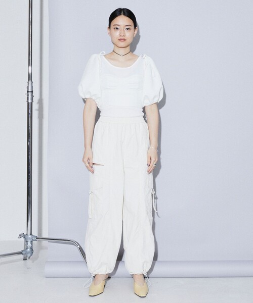 Firsthand（ファーストハンド）の「Firsthand/ファーストハンド リサイクルナイロン カーゴパンツ（カーゴパンツ・レディース・サックスブルー/ブラック/オフホワイト・FREE）」の11枚目の写真