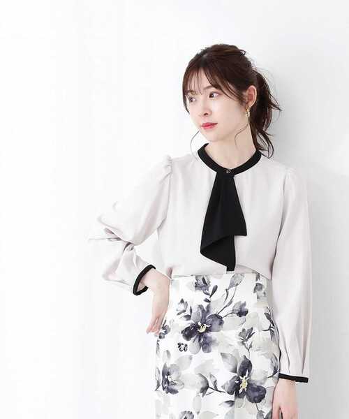 PROPORTION BODY DRESSING（プロポーションボディドレッシング）の「ラッフルボウタイブラウス / 1213110303（シャツ/ブラウス・レディース・ダークグレー/ホワイト/グレー・SMALL/MEDIUM）」の9枚目の写真