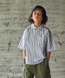 PAIRMANON STREET | 【PAIRMANON STREET】ユニセックスビッグシルエットブロードストライプ半袖 シャツ(シャツ/ブラウス)