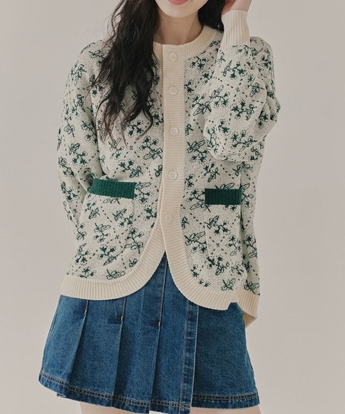 【UNISEX】ROMANTIC CROWN／フラワーニットカーディガン 2183715