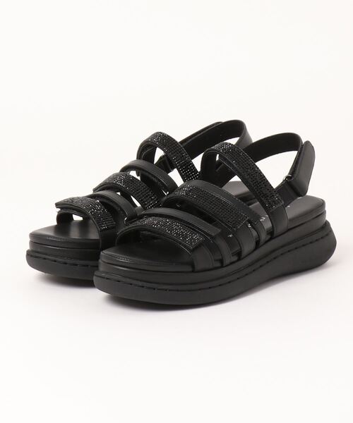 tsumori chisato WALK（ツモリチサトウォーク）の「マルチストラップラインストーンサンダル（サンダル・レディース・ブラック/ベージュ/ホワイト・S(22.5cm)/M(23.5cm)/L(24.5cm)）」の2枚目の写真