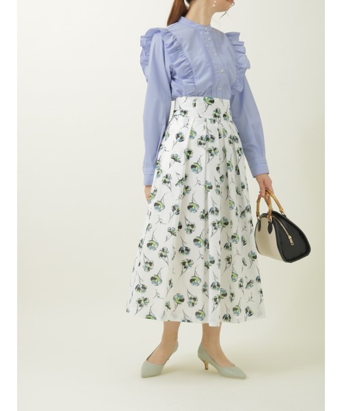 Te chichi(テチチ)の「【貴島明日香コラボ】ブロードピンタックフリルブラウス(シャツ/ブラウス・レディース・ブルー/グレー/オフホワイト・フリ-)」の13枚目の写真