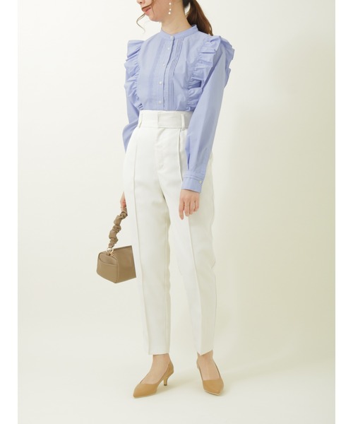 Te chichi(テチチ)の「【貴島明日香コラボ】ブロードピンタックフリルブラウス(シャツ/ブラウス・レディース・ブルー/グレー/オフホワイト・フリ-)」の14枚目の写真