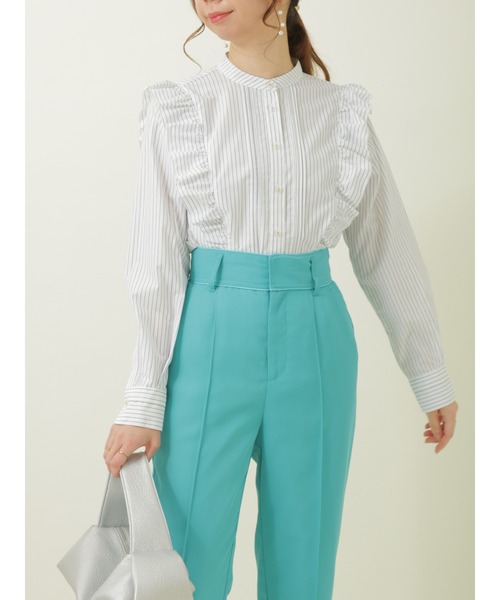 Te chichi(テチチ)の「【貴島明日香コラボ】ブロードピンタックフリルブラウス(シャツ/ブラウス・レディース・ブルー/グレー/オフホワイト・フリ-)」の15枚目の写真