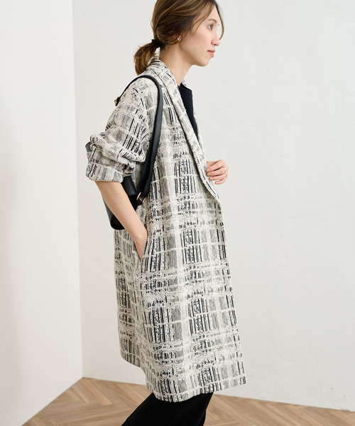 セール】BLACK GIOLICAツイードガウン（その他アウター）｜FRAMeWORK