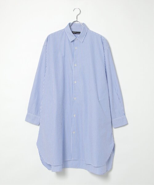 NO NEED（ノーニード）の「ブロ－ドＡラインオーバーロングシャツ（シャツ/ブラウス・メンズ・ホワイト/ベージュ系その他/ブルー/ベージュ/チャコールグレー/ブルー系/スカイブルー/ブラック・L/M）」の8枚目の写真