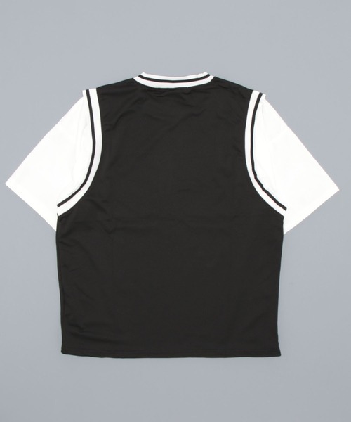 B.I.D.（ビーアイディー）の「【Bz】【LAnGe】レイヤードバスケ風シャツ 韓国系 韓国ファッション（Tシャツ/カットソー・レディース・ブラック/ホワイト・MEDIUM/LARGE/X-LARGE）」の3枚目の写真