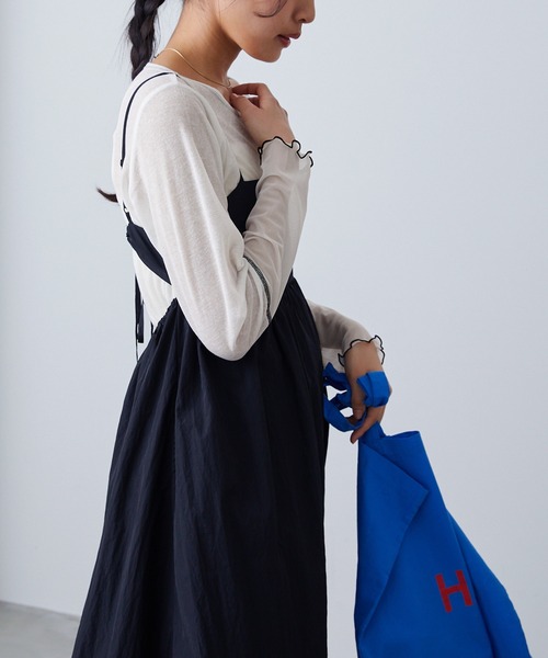 forksy.(フォルクシー)の「【forksy.】シアー切り替えステッチ配色プルオーバー(Tシャツ/カットソー・レディース・イエロー/オフホワイト/ブルー・FREE)」の15枚目の写真