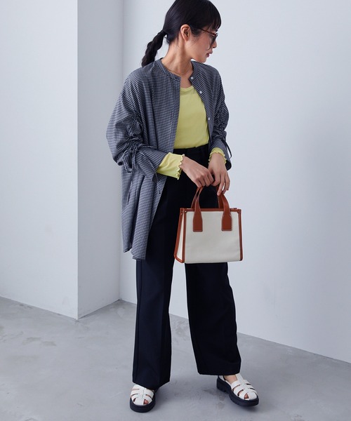 forksy.(フォルクシー)の「【forksy.】シアー切り替えステッチ配色プルオーバー(Tシャツ/カットソー・レディース・イエロー/オフホワイト/ブルー・FREE)」の6枚目の写真