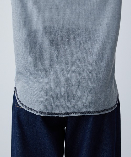 forksy.(フォルクシー)の「【forksy.】シアー切り替えステッチ配色プルオーバー(Tシャツ/カットソー・レディース・イエロー/オフホワイト/ブルー・FREE)」の10枚目の写真