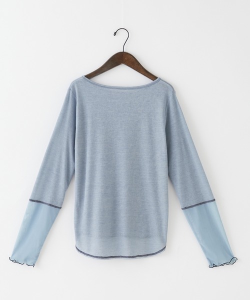 forksy.(フォルクシー)の「【forksy.】シアー切り替えステッチ配色プルオーバー(Tシャツ/カットソー・レディース・イエロー/オフホワイト/ブルー・FREE)」の13枚目の写真