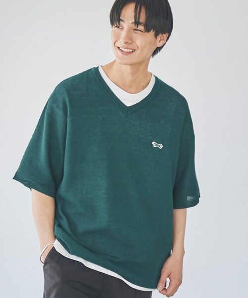 PENNEYS（ぺニーズ）の「PENNEYS（ぺニーズ）別注　The　FOX　ニットTシャツ（WEB限定カラー）（Tシャツ/カットソー・メンズ・パープル/オフホワイト/ブラック/ダークグリーン/ダークブラウン・L/S/M/XL）」の14枚目の写真